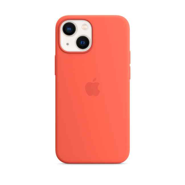 Apple iPhone 13 mini Silicone Case with MagSafe Nectarine
