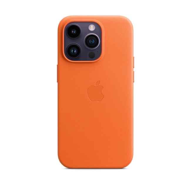 Apple iPhone 14 Pro Leather Case with MagSafe Orange