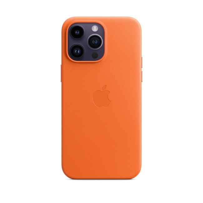 Чехол Apple iPhone 14 Pro Max Leather Case with MagSafe Orange