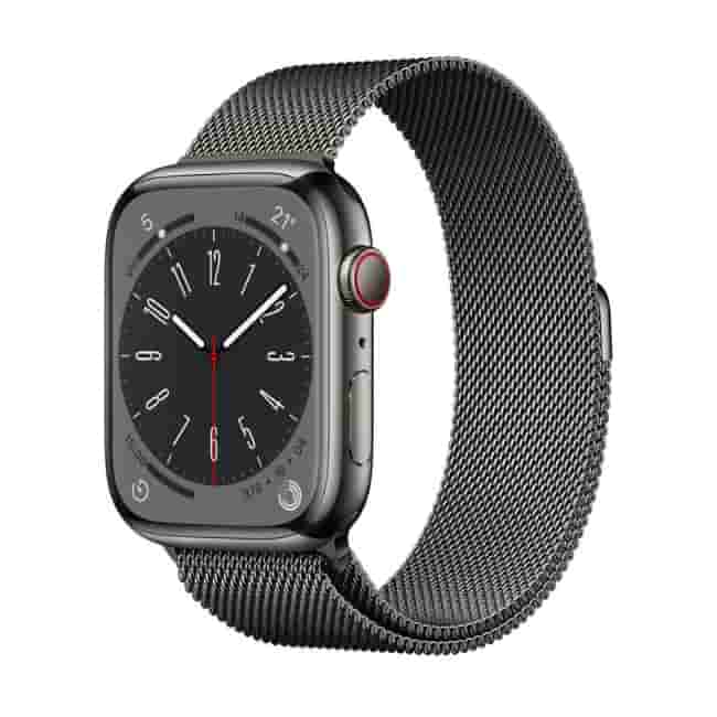 Apple Watch 8 Graphite Stainless Steel Case 45mm with Graphite Milanese Loop GPS + Cellular