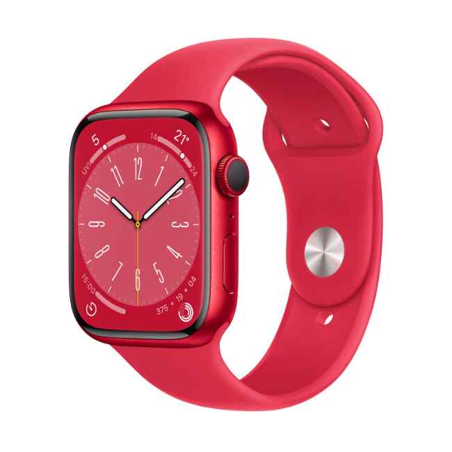 Apple Watch 8 (PRODUCT)RED Aluminium Case 45mm with Red Sport Band GPS