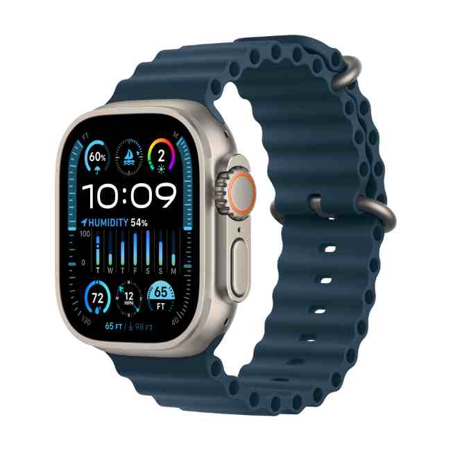 Apple Watch Ultra 2 Titanium Case with Blue Ocean Band 