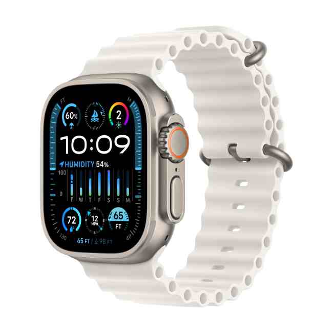 Apple Watch Ultra 2 Titanium Case with White Ocean Band 