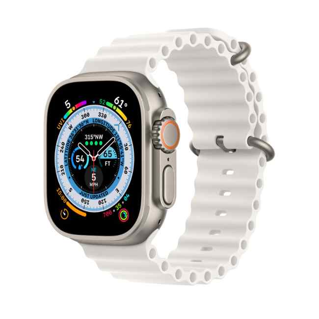 Ceas inteligent Apple Watch Ultra Titanium Case with White Ocean Band