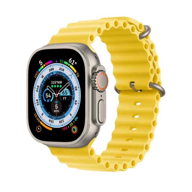 Ceas inteligent Apple Watch Ultra Titanium Case with Yellow Ocean Band
