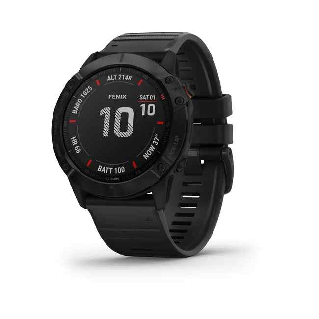 Garmin fenix 6X - Pro and Sapphire Editions Black with Black Band