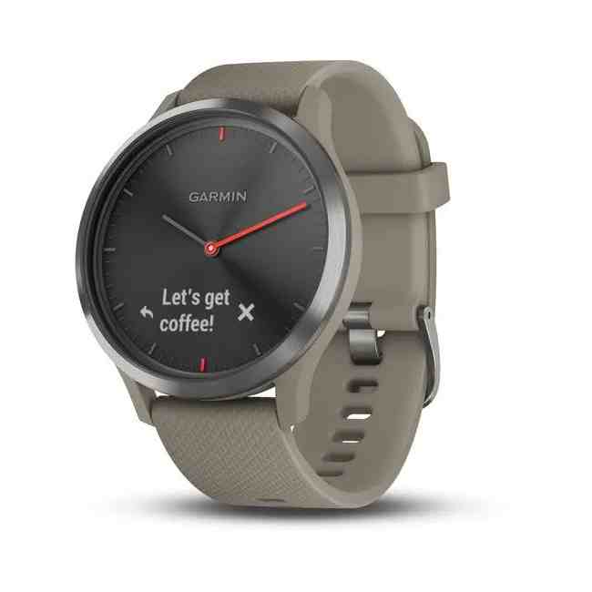Garmin vivomove HR Sport Slate Stainless Steel Bezel with Sandstone Case and Silicone Band
