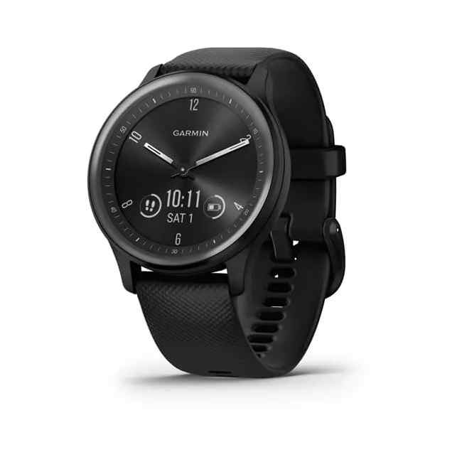 Garmin vivomove Sport Black Case and Silicone Band with Slate Accents