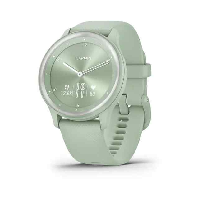 Garmin vivomove Sport Cool Mint Case and Silicone Band with Silver Accents