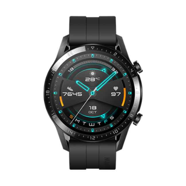 Huawei Watch GT 2 Matte Black 46mm Black Fluoroelastomer Strap